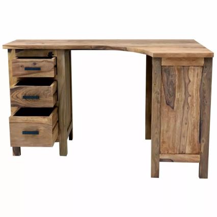 Bureau d'angle RAMI 130x85 cm bois massif/palissandre