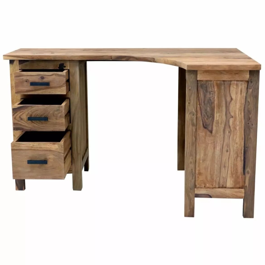 Bureau d'angle RAMI 130x85 cm bois massif/palissandre