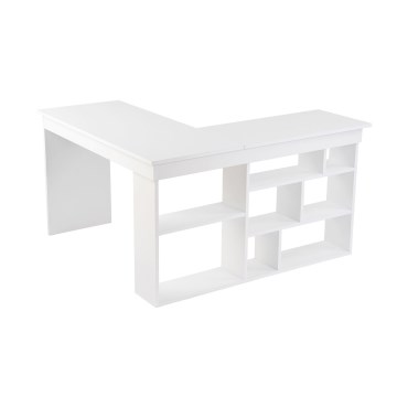 Bureau d'angle RUND 130x120 cm blanc