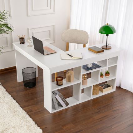 Bureau d'angle RUND 130x120 cm blanc