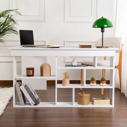 Bureau d'angle RUND 130x120 cm blanc