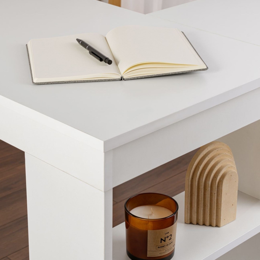 Bureau d'angle RUND 130x120 cm blanc
