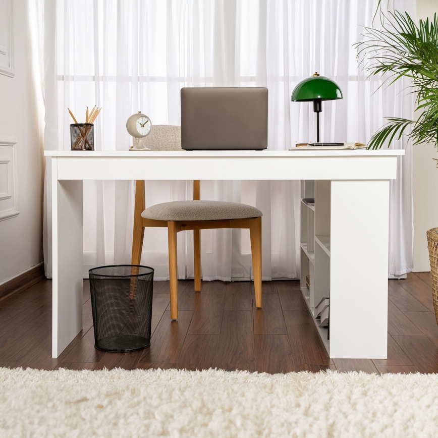 Bureau d'angle RUND 130x120 cm blanc