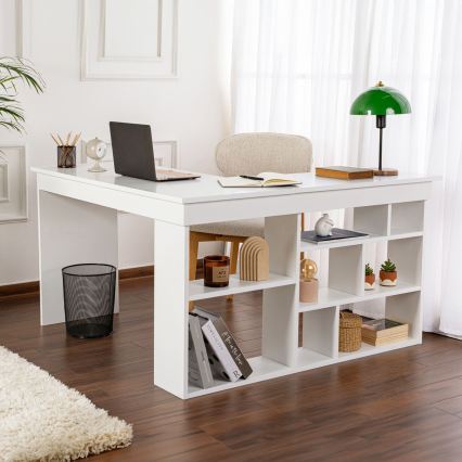 Bureau d'angle RUND 130x120 cm blanc