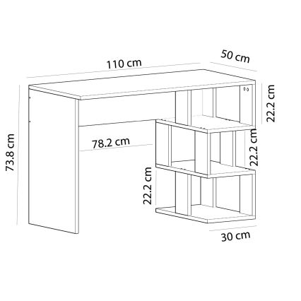 Bureau DARDANOS 110x73,8 cm beige/blanc