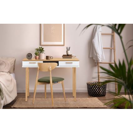 Bureau FRISK 75x100 cm chêne naturel/blanc