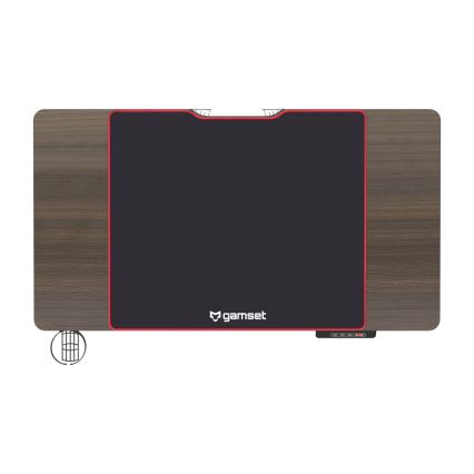 Bureau gaming à hauteur réglable CONTROL 110x60 cm marron/noir