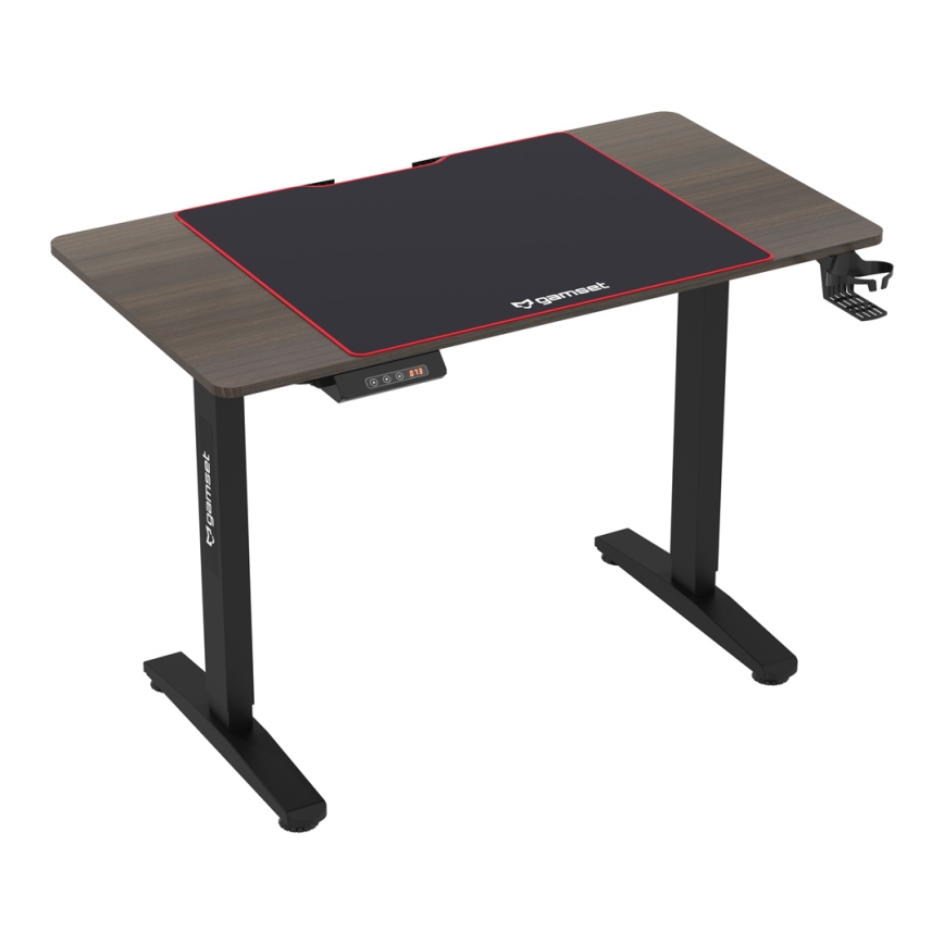 Bureau gaming à hauteur réglable CONTROL 110x60 cm marron/noir