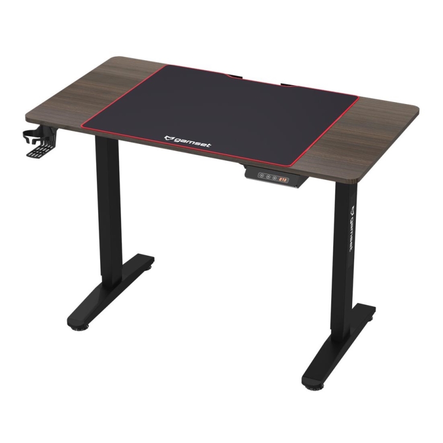 Bureau gaming à hauteur réglable CONTROL 110x60 cm marron/noir