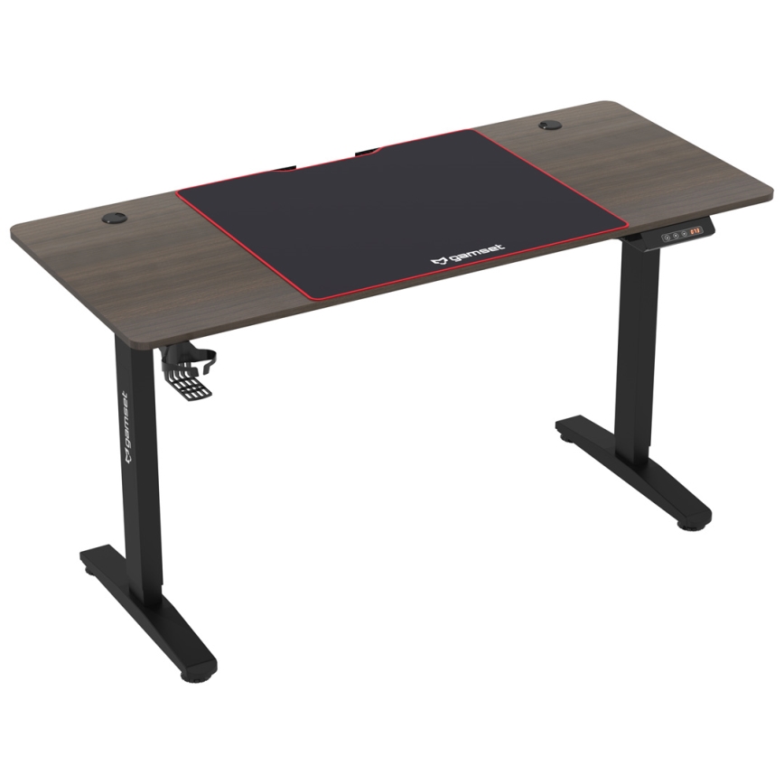 Bureau gaming à hauteur réglable CONTROL 140x60 cm marron/noir