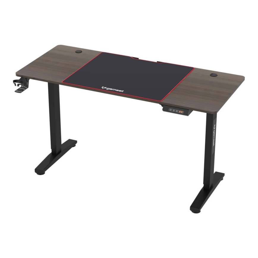 Bureau gaming à hauteur réglable CONTROL 140x60 cm marron/noir
