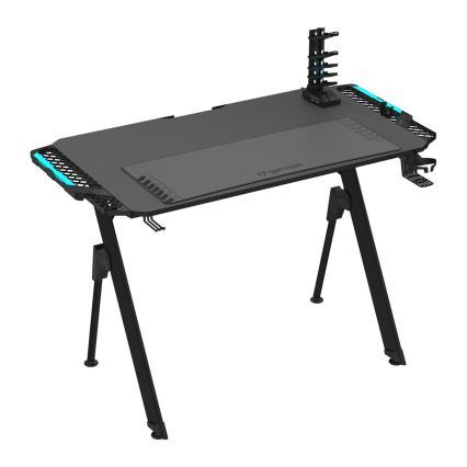 Bureau gaming FALCON avec rétroéclairage LED RGB 116x60 cm noir