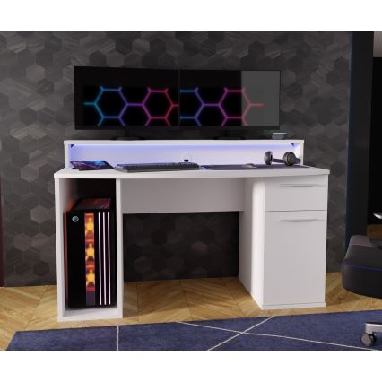 Bureau IVAR avec éclairage intégré, blanc