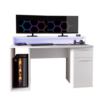 Bureau IVAR avec éclairage intégré, blanc
