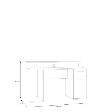 Bureau IVAR avec éclairage intégré, blanc