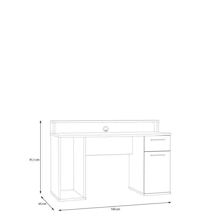 Bureau IVAR avec éclairage intégré, blanc