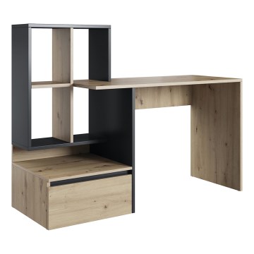 Bureau MARLO avec étagère, chêne artisan/anthracite