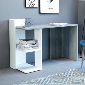 Bureau MARLO gris béton/blanc
