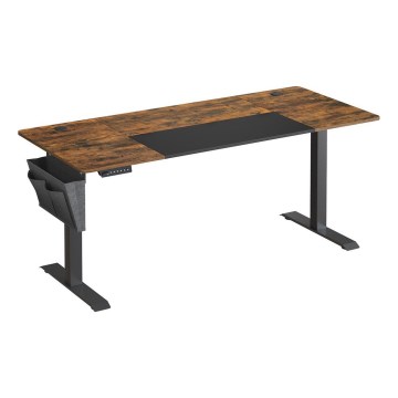 Bureau réglable en hauteur SOLEA-X marron/noir