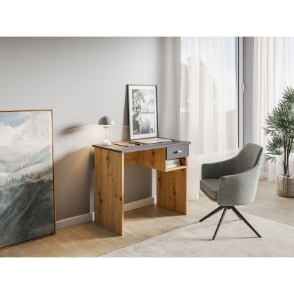 Bureau RICO chêne artisanal/gris