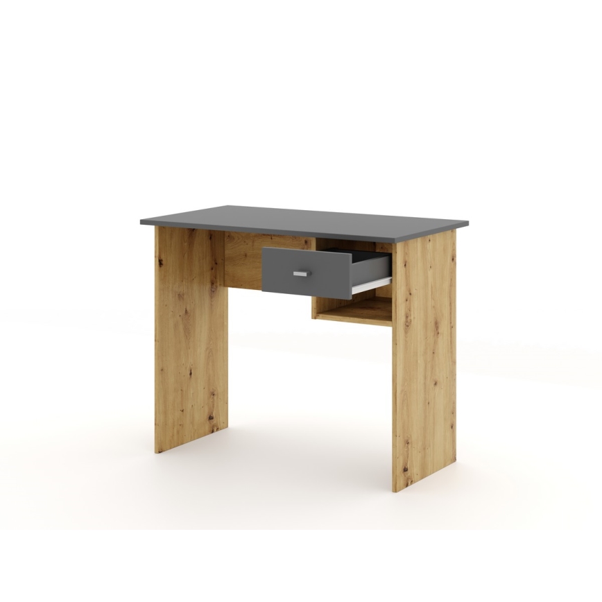 Bureau RICO chêne artisanal/gris