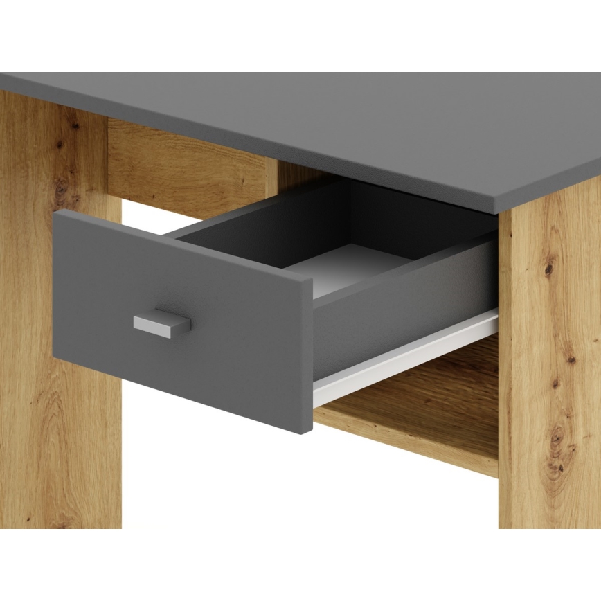 Bureau RICO chêne artisanal/gris