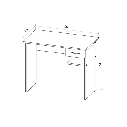 Bureau RICO chêne artisanal/gris