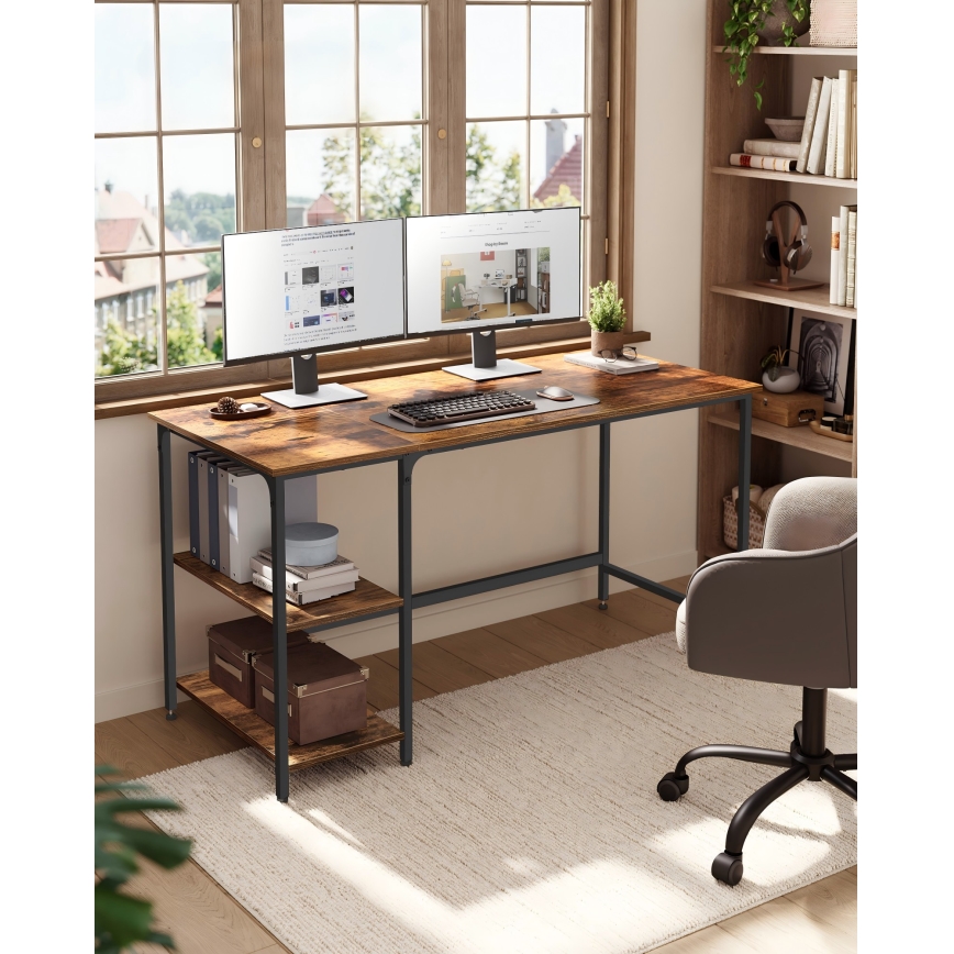 Bureau SOLEA 140 x 60 cm marron/noir