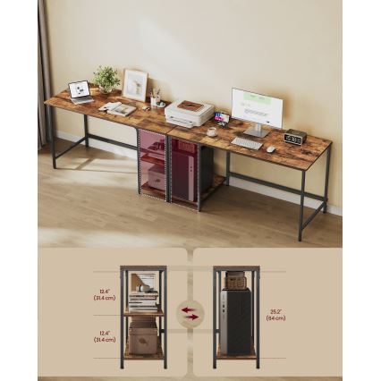 Bureau SOLEA 140 x 60 cm marron/noir
