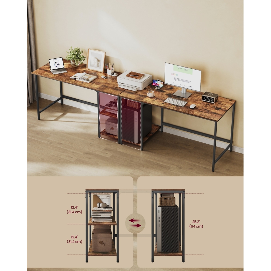 Bureau SOLEA 140 x 60 cm marron/noir