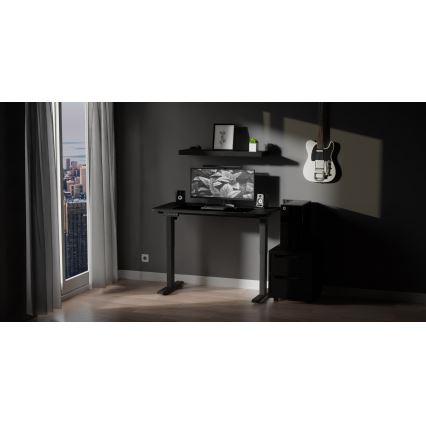 Bureau taille ajustable LEVANO 120x60 cm noir