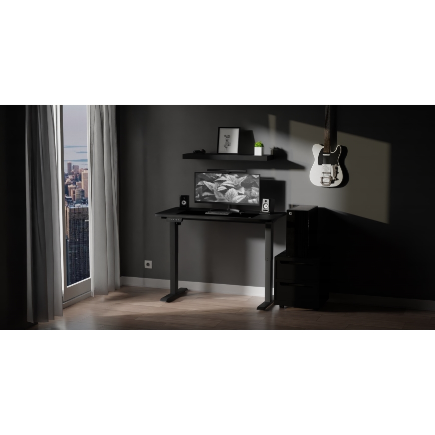 Bureau taille ajustable LEVANO 120x60 cm noir