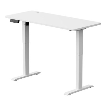 Bureau taille ajustable LEVANO 140x60 cm blanc