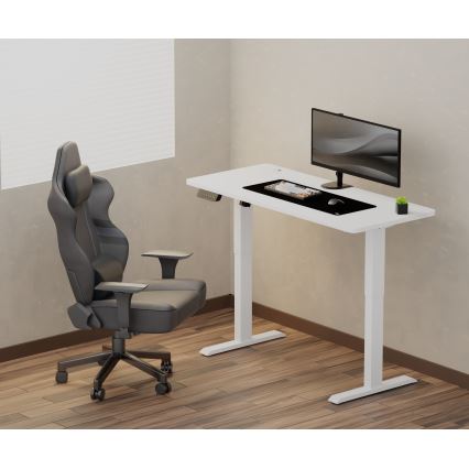 Bureau taille ajustable LEVANO 140x60 cm blanc