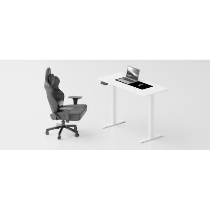 Bureau taille ajustable LEVANO 140x60 cm blanc