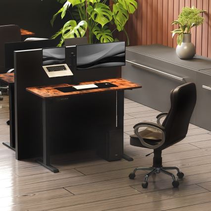 Bureau taille ajustable LEVANO 140x60 cm bois/noir