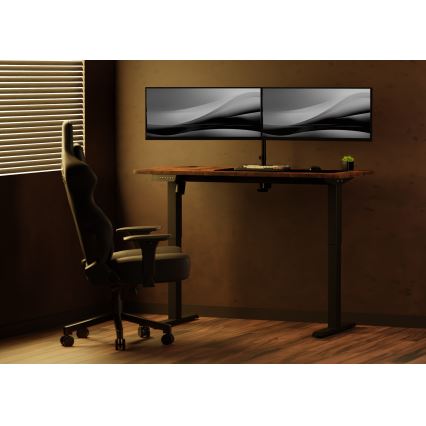 Bureau taille ajustable LEVANO 140x60 cm bois/noir