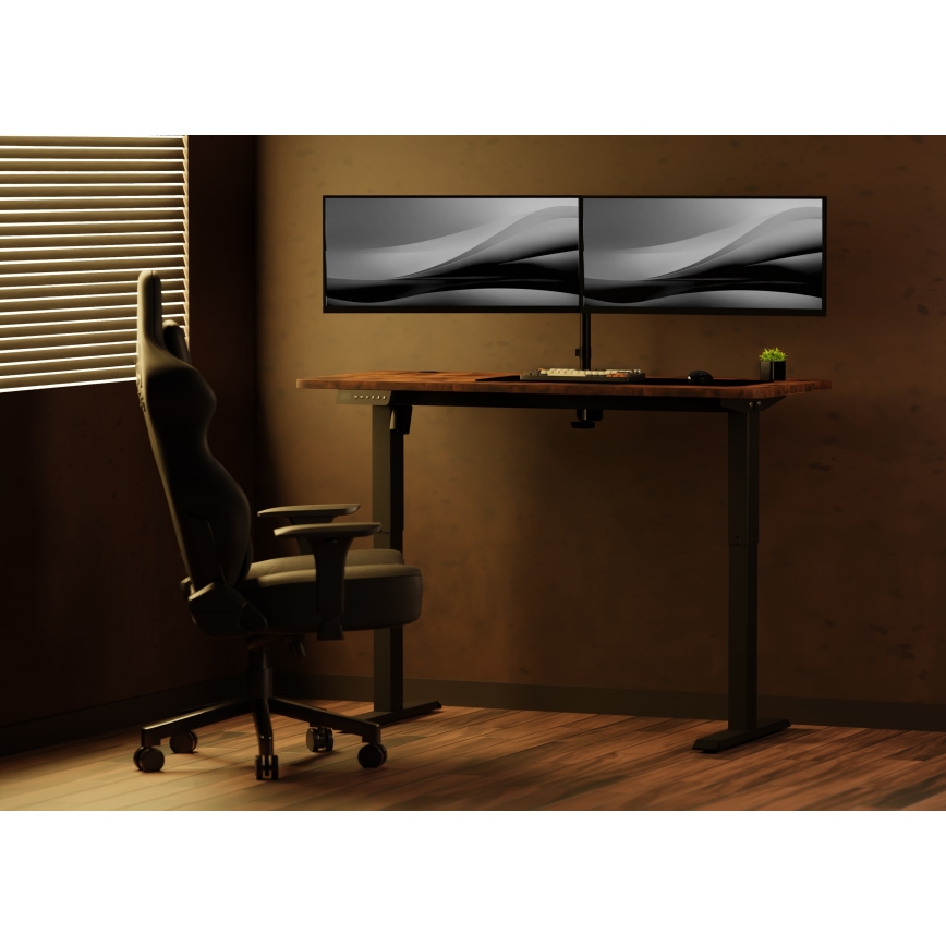 Bureau taille ajustable LEVANO 140x60 cm bois/noir