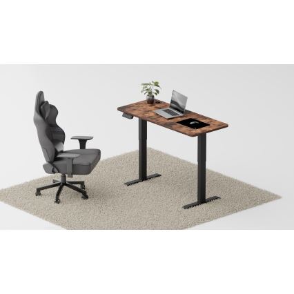 Bureau taille ajustable LEVANO 140x60 cm bois/noir