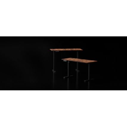 Bureau taille ajustable LEVANO 140x60 cm bois/noir