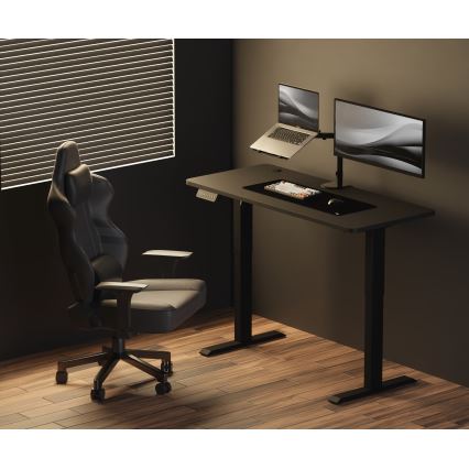 Bureau taille ajustable LEVANO 140x60 cm noir