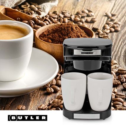 Butler - Cafetière pour 2 tasses 450W/230V noire