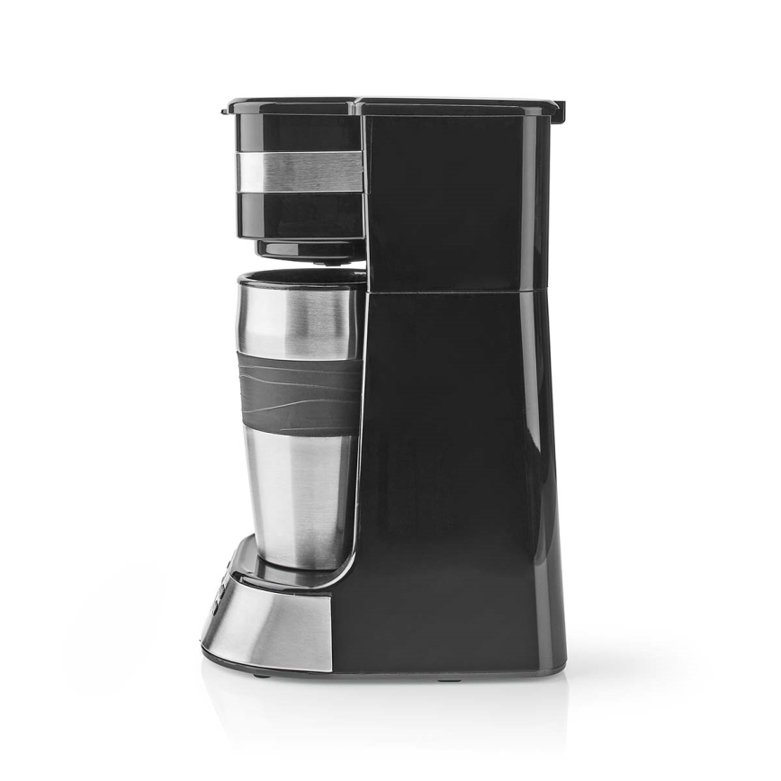 Butler - Machine à café pour une tasse 0,4 l avec minuterie et mug de voyage 750W/230V inox/noir