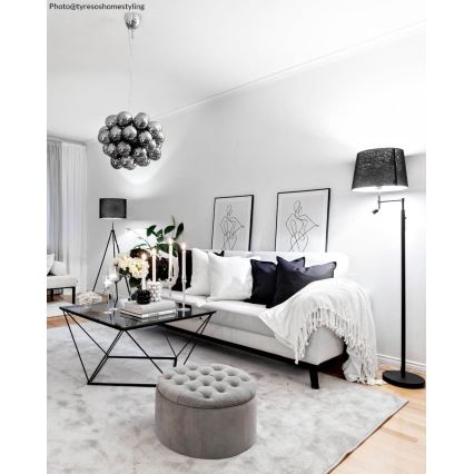 ByRydens - Lampadaire LED ORLANDO 1xE27/5W/230V + LED/3W noir Ø 36 cm