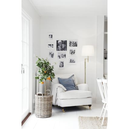 ByRydens - Lampadaire ORLANDO 1xE27/5W/230V + LED/3W blanc/doré d. 36 cm