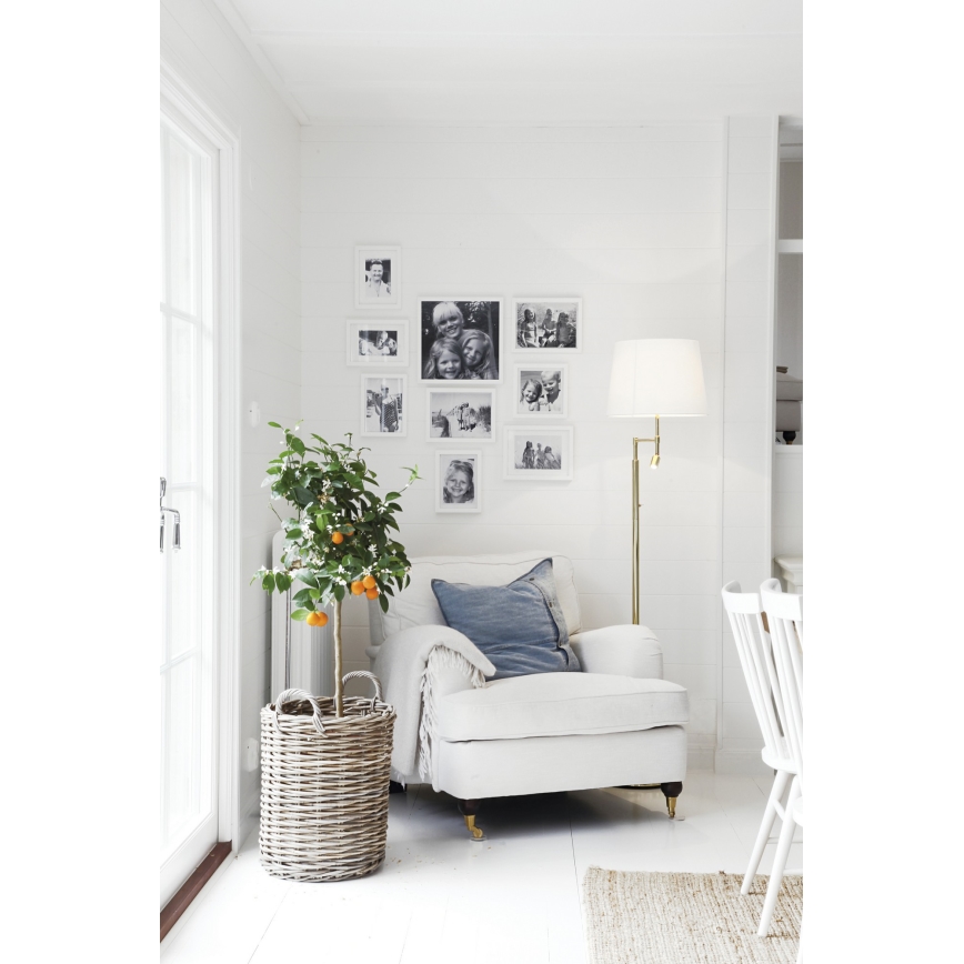 ByRydens - Lampadaire LED ORLANDO 1xE27/5W/230V + LED/3W blanc/or doré Ø 36 cm