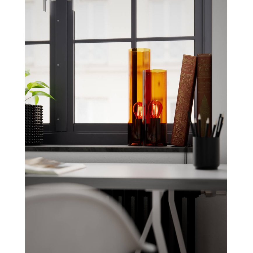ByRydens - Lampe de table FLAKE 1xE27/8W/230V brun/fumé
