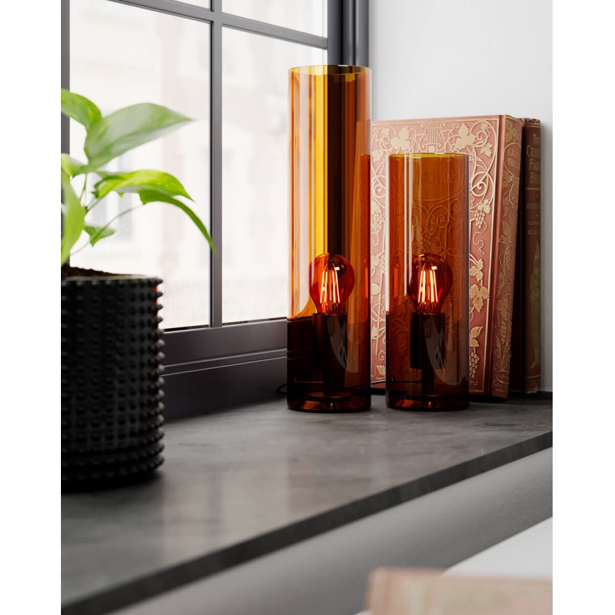 ByRydens - Lampe de table FLAKE 1xE27/5W/230V marron/fumé