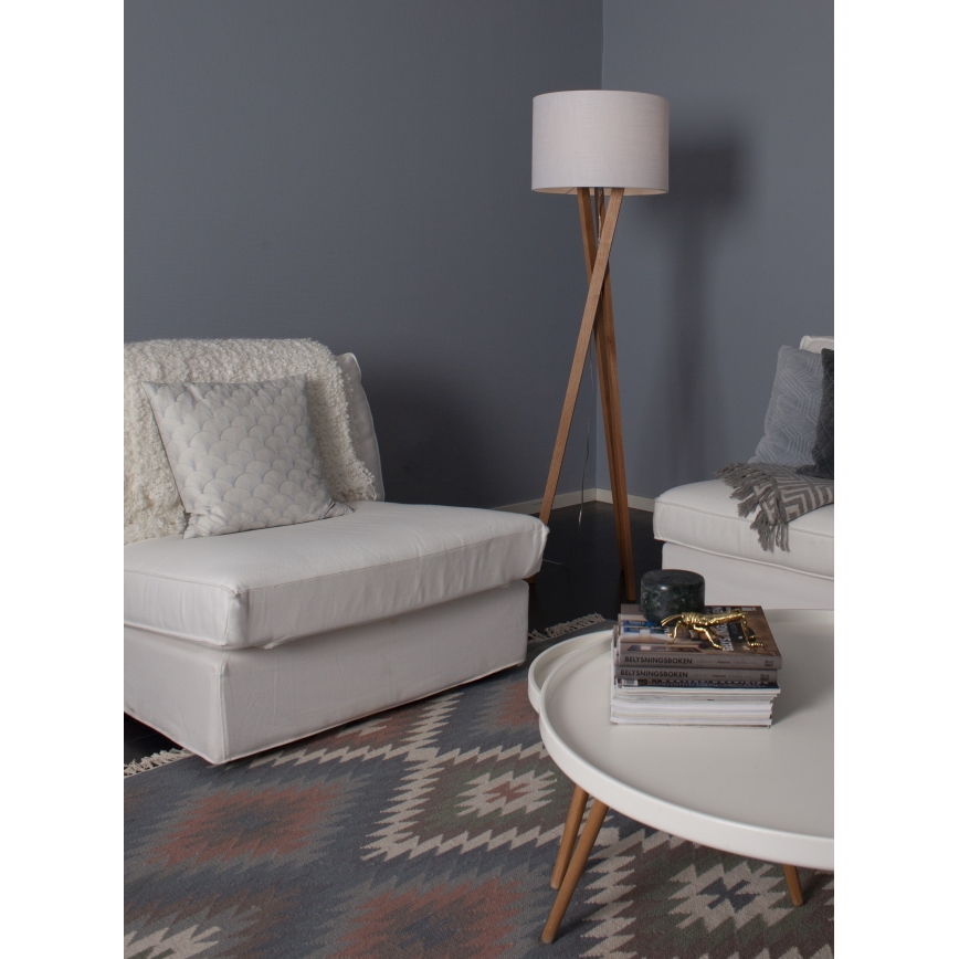 ByRydens - Lampadaire VEGA 1xE27/5W/230V beige/blanc