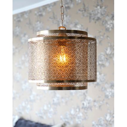 ByRydens - Suspension chaîne HERMINE 1xE27/5W/230V laiton d. 34 cm